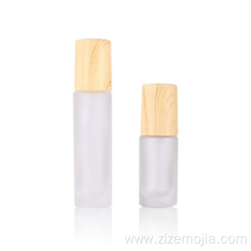 Cosmetic essential oil roller frosted glass bottle